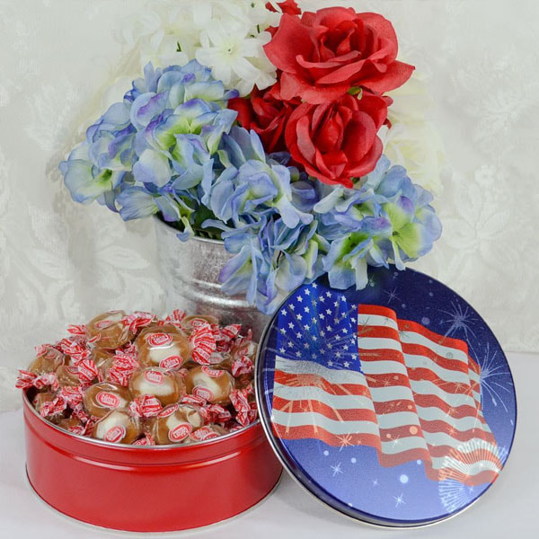 Caramel Creams American flag tin