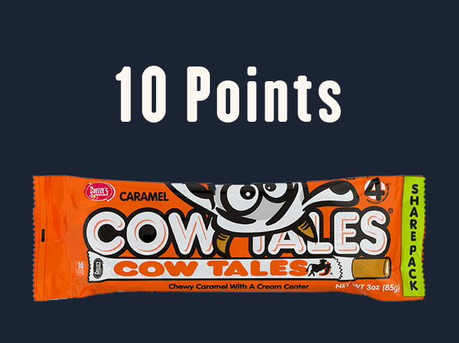10 points Brownie Mini Cow Tales 3 oz. theater box