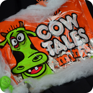 Halloween themed bag of Cow Tale Minis