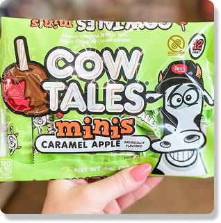 A pack of caramel apple cow tale minis