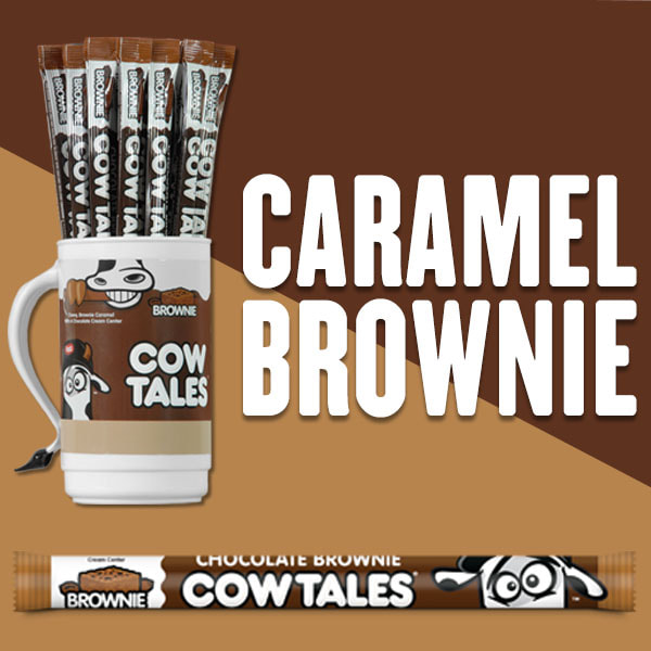 Caramel Brownie Cow Tales in a mug