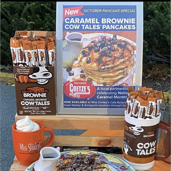 Caramel Brownie Cow Tales® Pancakes
