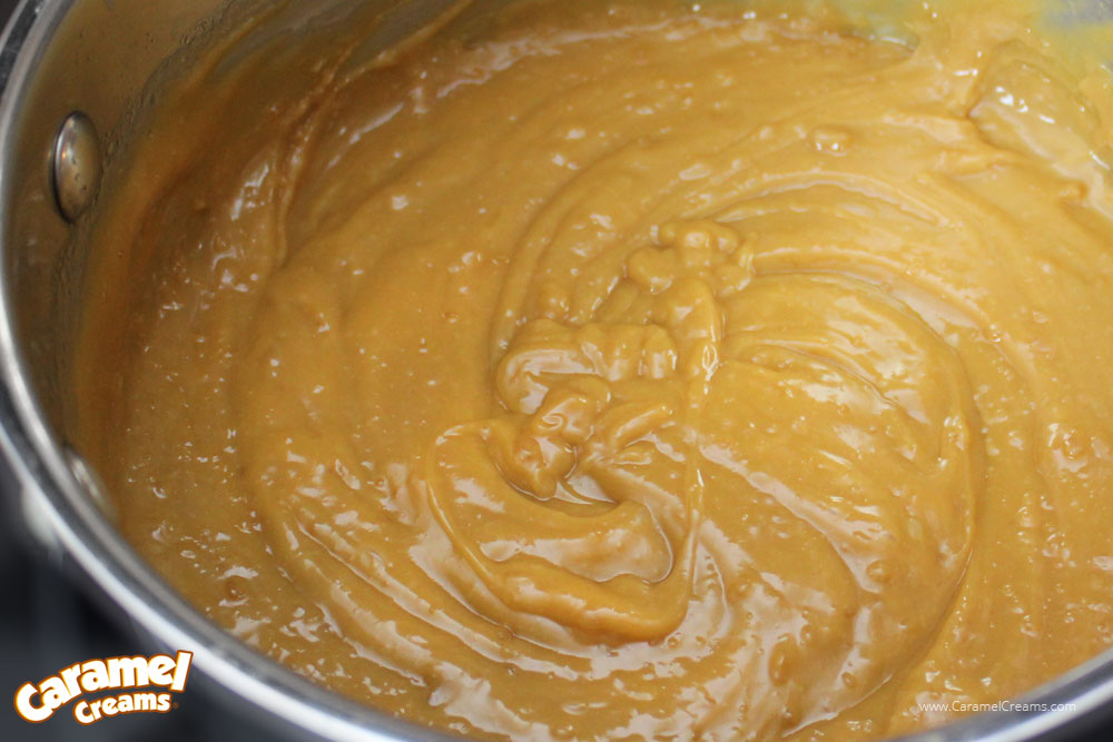Caramel Cream caramel sauce in mixing bowl