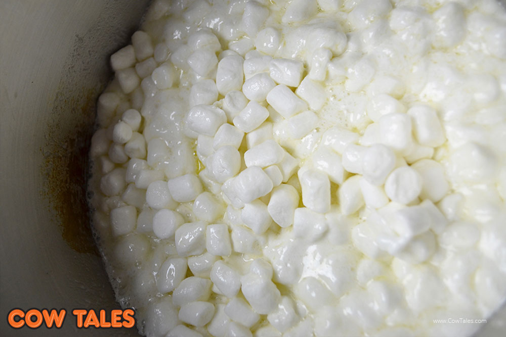 Melted butter mixed in with marshmallows