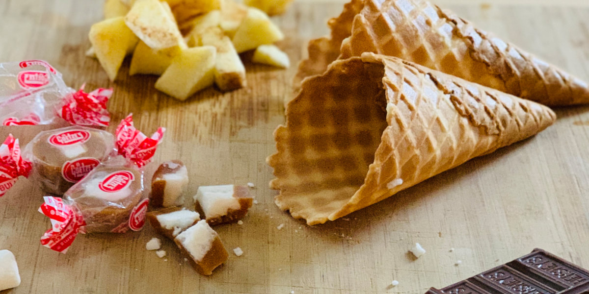 Campfire S’mores Waffle Cone with Caramel Creams