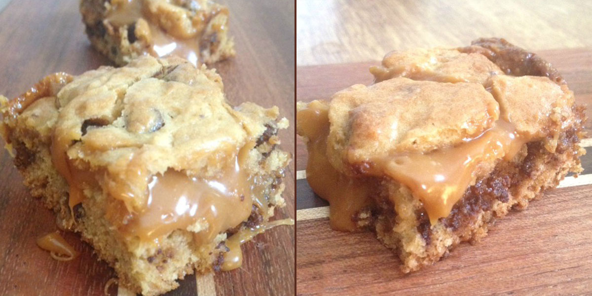 Ooey Gooey Caramel Cookie Bars