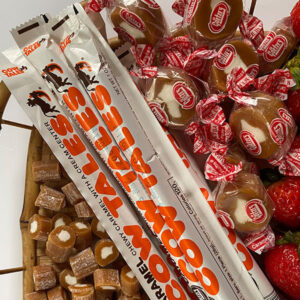 Cow Tales, caramel creams, and chopped up Cow Tales