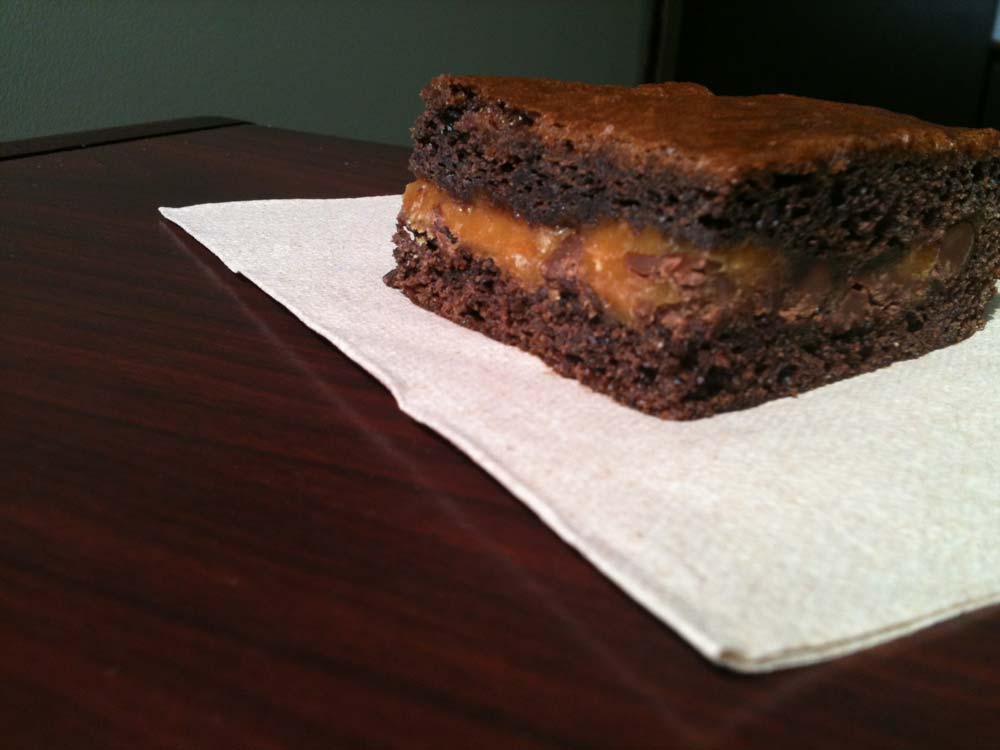 Easy Cake Mix Caramel Brownies