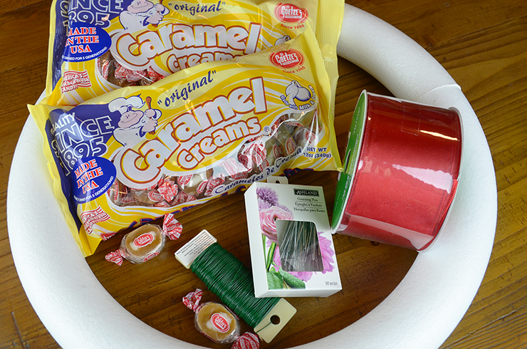 Ingredients for a holiday wreath