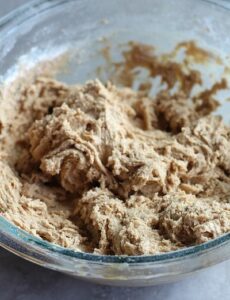 peanut butter caramel blondies mixture